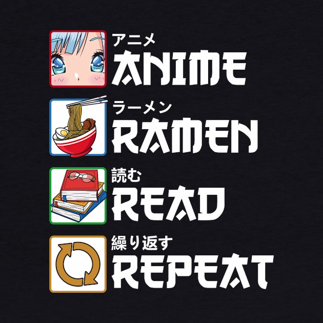 Anime Ramen Read Repeat Japanese Manga Book Reader Gift by Alex21